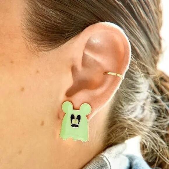 NEW | DISNEY x BAUBLEBAR | Glow-In-The-Dark Mickey Mouse Ghost Stud Earrings - Picture 3 of 3